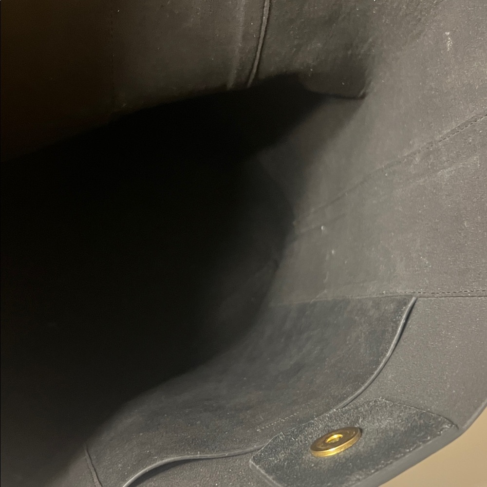 All Saints Black Leather Tote with Gold Zipper - Picture 11 of 12